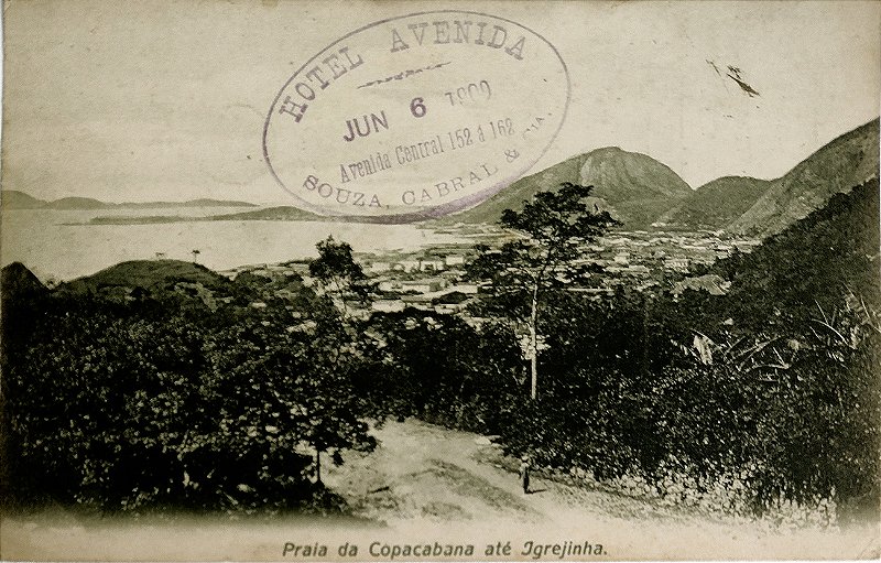 Rio de Janeiro - Praia de Copacabana Até Igrejinha - Ed. Empresa de Construções Civis - Postal Antigo, Circulado 1909
