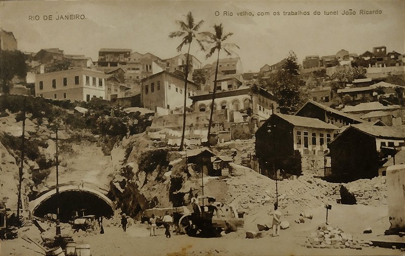 Rio de Janeiro - O Rio Velho, Túnel João Ricardo - Cartão Postal Antigo, Publicidade Teatro - Não Circulado