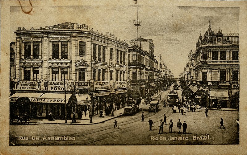 Rio de Janeiro - Rua da Assembléia - Cartão Postal Antigo, Circulado em 1922