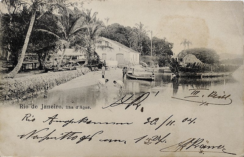 Rio de Janeiro - Ilha d'Água - Cartão Postal Antigo, Circulado 1904
