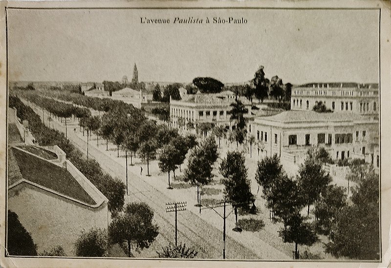 São Paulo - Avenida Paulista - Cartão Postal Antigo Original Editado na França