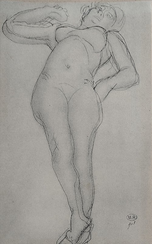 Auguste Rodin – Nu Feminino - Gravura na técnica de Heliogravura, Original de 1934, Museu Rodin