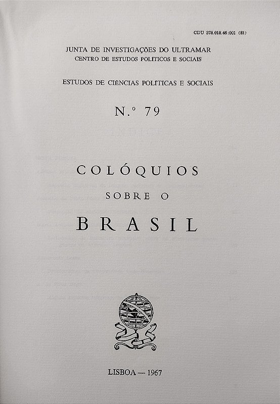 Livro Colóquios sobre o Brasil – Estudo de Ciências Políticas e Sociais
