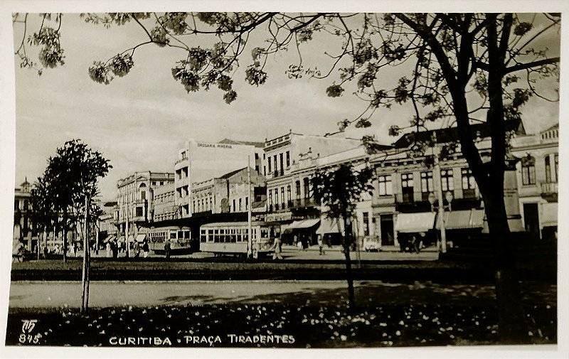 Paraná - Curitiba- Praça Tiradentes - Cartão Postal Antigo Original, 1946