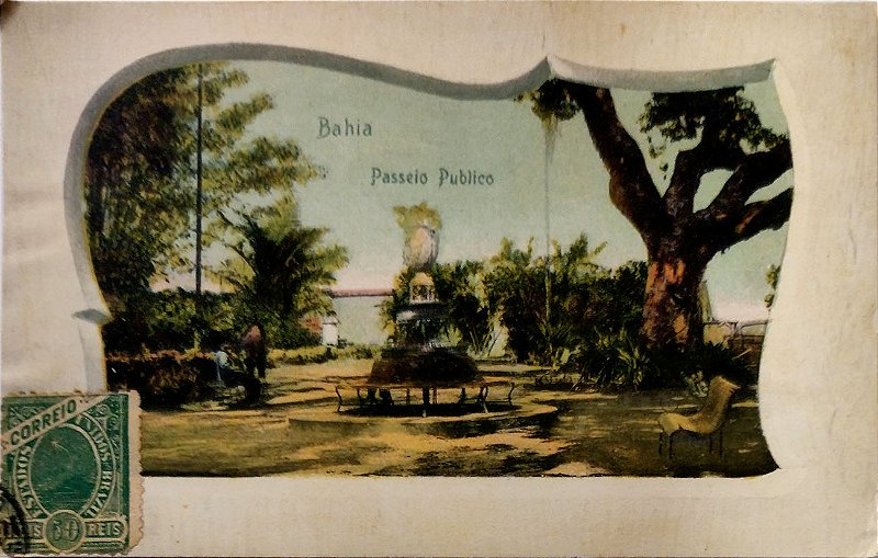 Bahia - Passeio Público - Cartão Postal Antigo Original