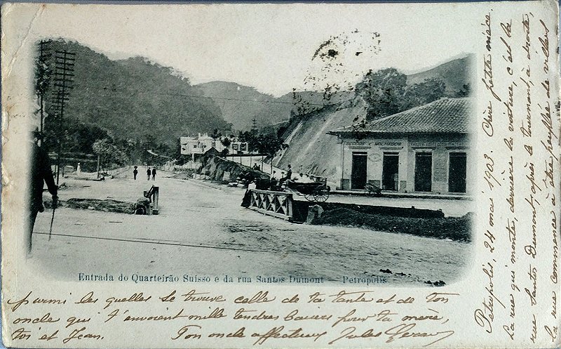 Rio de Janeiro, Petrópolis, Rua Santos Dumont - Cartão Postal Antigo Original, Circulado em 1903