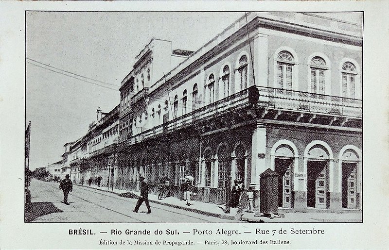 Rio Grande do Sul - Porto Alegre, Rua 7 de Setembro - Cartão Postal Antigo Original