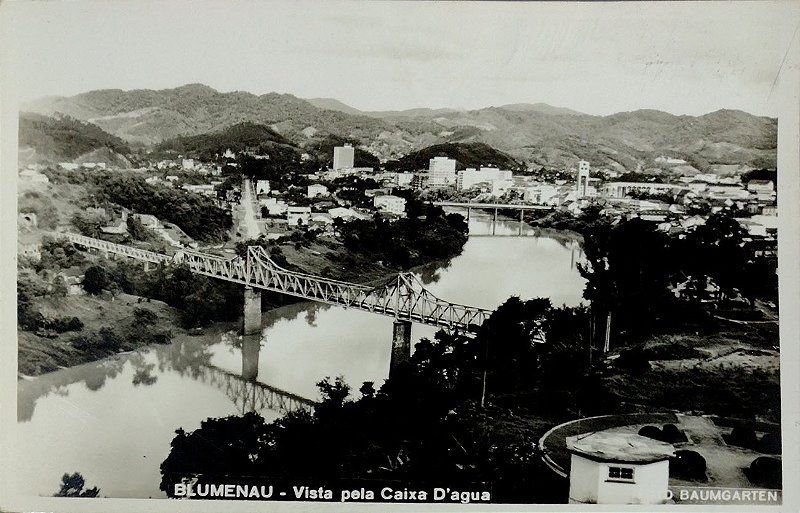 Santa Catarina - Blumenau, Vista da Caixa d'Água - Cartão Postal Antigo Original