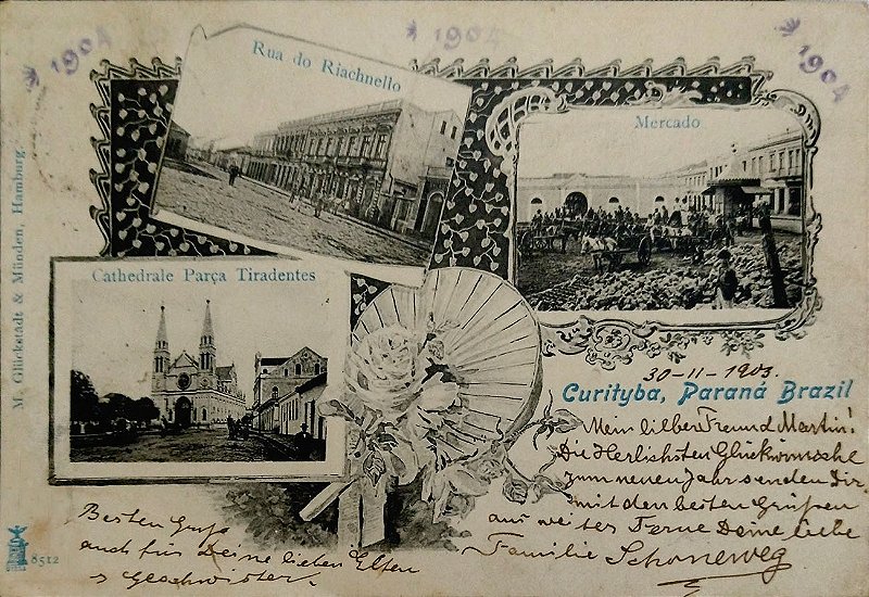 Paraná - Curitiba - Multiview - Raro Cartão Postal Antigo Original, Circulado em 1903