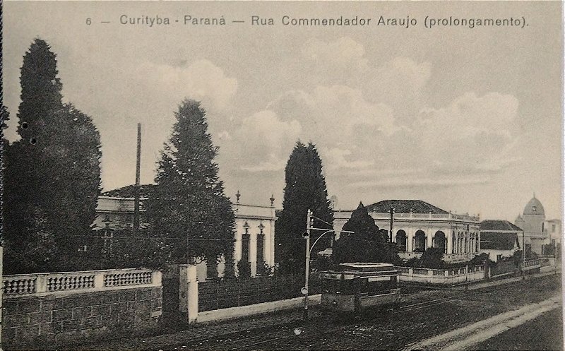 Paraná - Curitiba - Rua Comendador Araujo com Bonde - Raro Cartão Postal Antigo Original