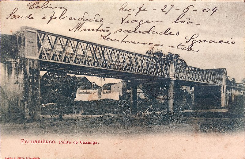 Pernambuco - Recife - Ponte de Caxangá - Cartão Postal Antigo Original, Circulado