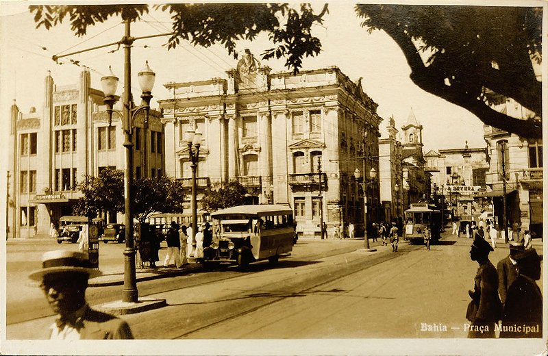 Bahia - Praça Municipal - Cartão Postal Antigo Original, Não Circulado