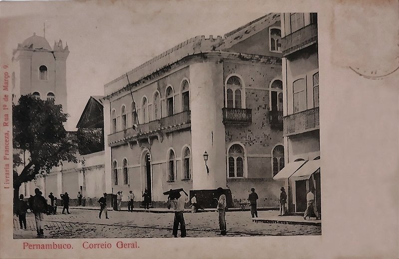 Pernambuco - Recife, Cartão Postal Antigo Original, Correio Geral, 1910