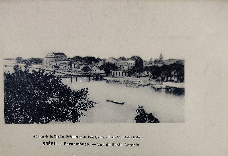 Pernambuco - Recife, Vista de Santo Antônio - Cartão Postal Antigo Original