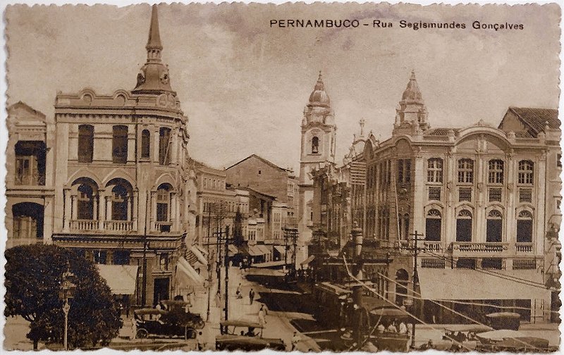 Pernambuco - Recife, Rua Sigismundo Gonçalves - Cartão Postal Antigo Original