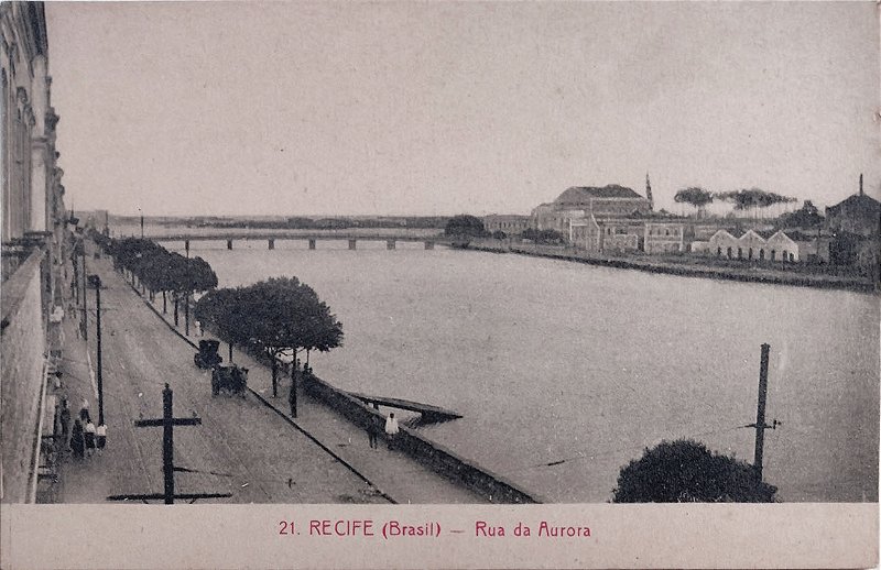 Pernambuco - Recife, Rua da Aurora - Cartão Postal Antigo Original