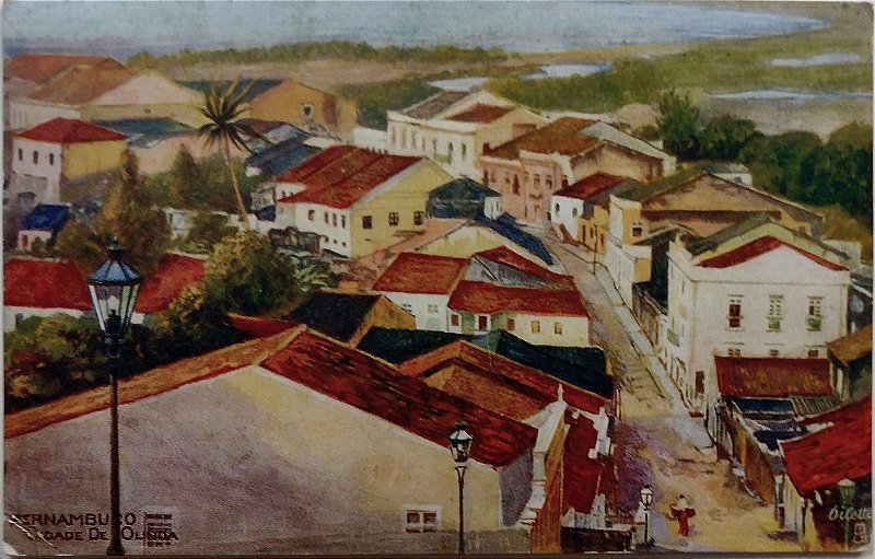 Pernambuco - Olinda, Panorama - Cartão Postal Antigo Oillete Tuck & Sons