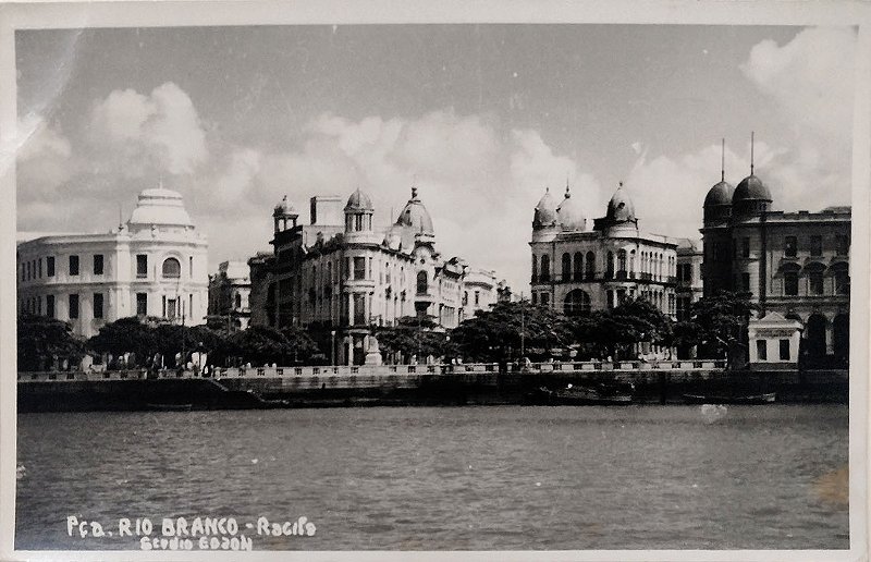 Pernambuco - Recife, Praça Rio Branco - Cartão Postal Fotográfico Antigo