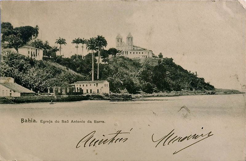 Bahia -  Salvador - Cartão Postal Antigo Original, Igreja de Santo Antonio da Barra,  Circulado