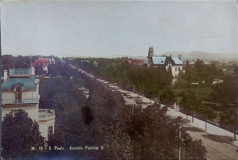 São Paulo - Av. Paulista - Cartão Postal Antigo Original, Lambe-Lambe - Circulado 1908
