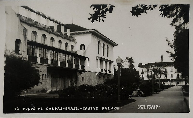 Poços de Caldas - MG - Casino Palace - Cartão Postal Antigo Original,  Não Circulado