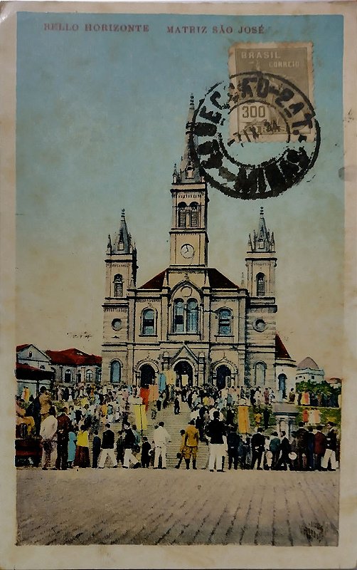 Belo Horizonte -  MG - Matriz São José - Cartão Postal Antigo Original, Circulado