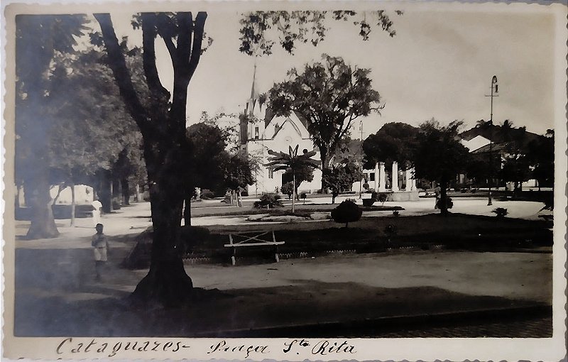 Cataguazes - Praça Sta. Rita - Minas Gerais - Cartão Postal Antigo Original, Não Circulado