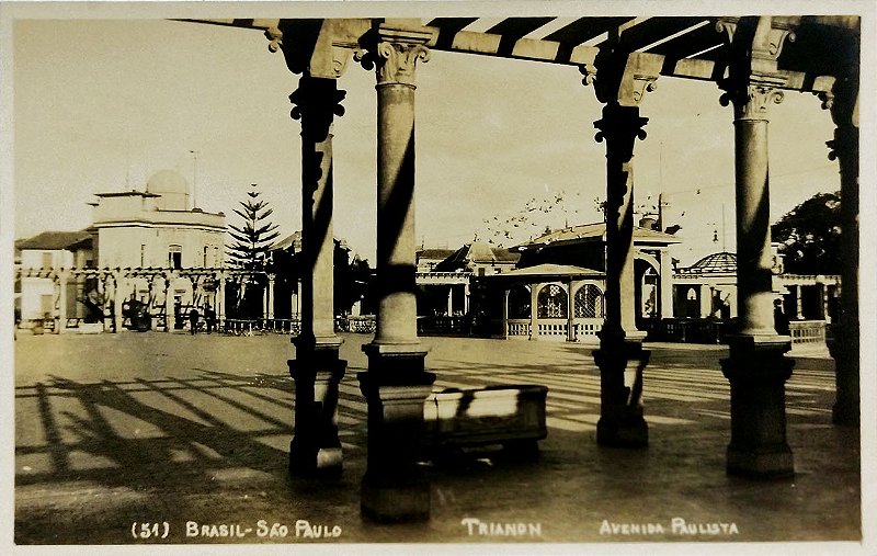 São Paulo - Av. Paulista (J) - Trianon - Cartão Postal Antigo Original, Não Circulado