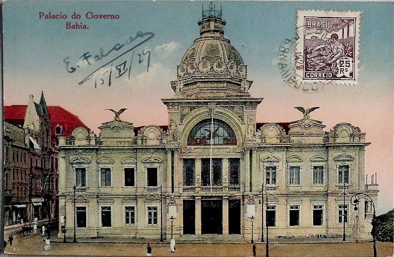 Bahia - Salvador - Palacio do Governo - Cartão Postal Antigo Original, Circulado 1927