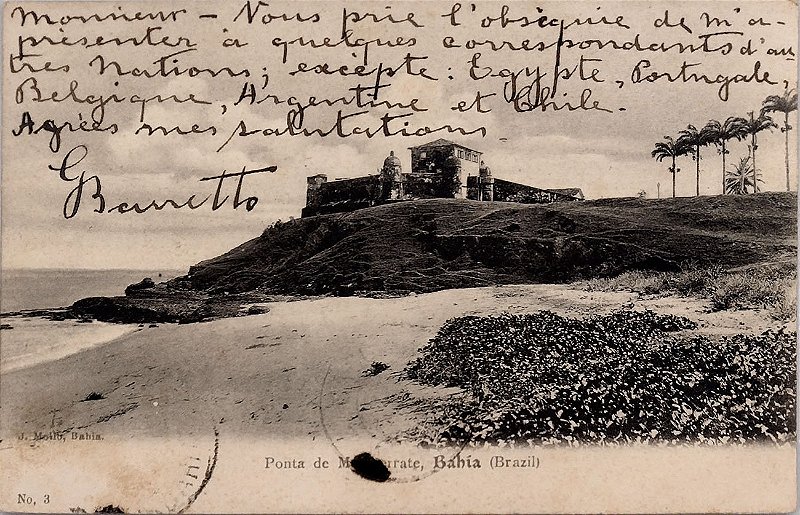 Bahia - Salvador - Ponta de Monte Serrate - Cartão Postal Antigo Original, Circulado