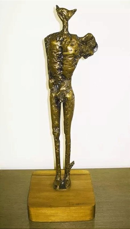 Roberto Cidade - Escultura Em Bronze Homem Alado,  44cm