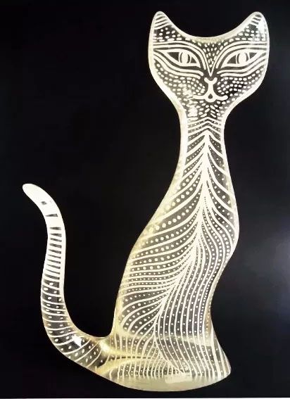 Palatnik - Grande Escultura Cinética Assinada, Figura de  Gato - 40cm