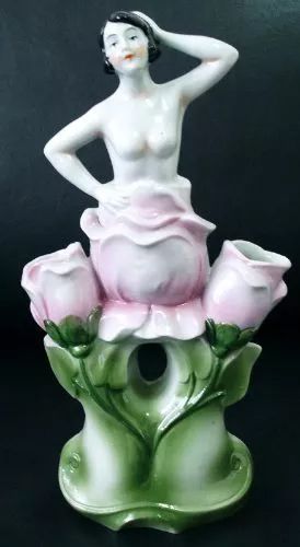 Vaso Violeteiro Em Porcelana Alemã , Art Deco Original Anos 20 Numerado