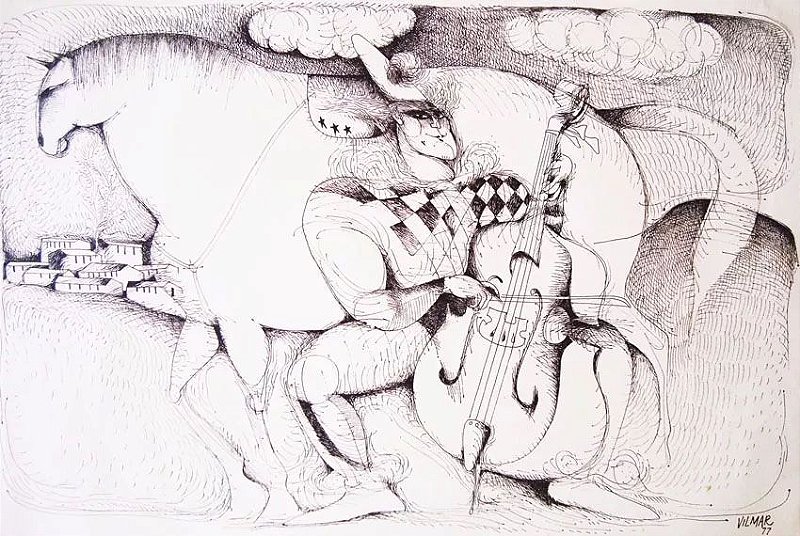 Obra Atribuída a Robert Calix - Quadro, Desenho à Lápis - Lenach - Lenach  Artes, Antiguidades & Decoração