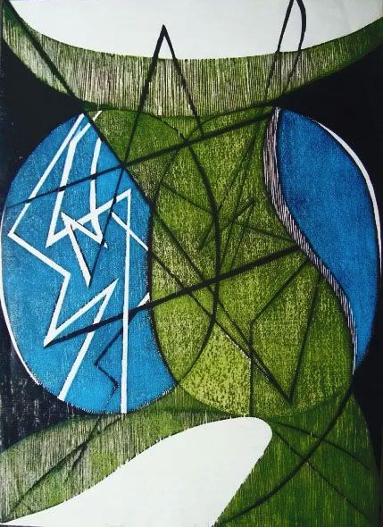 Hannah Brandt - Gravura, Xilogravura Abstrata, 1979