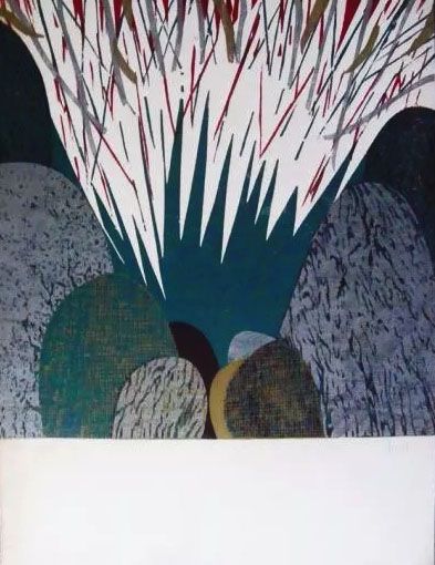 Hannah Brandt - Gravura, Xilogravura Abstrata,  1983