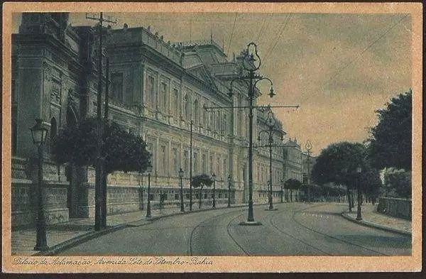 Bahia - Palácio Aclamação, Av. Sete de Setembro - Cartão Postal Antigo Original