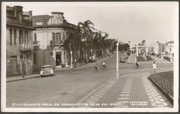 Rio Grande Do Sul - Livramento, Praça Rio Branco - Cartão Postal Fotográfico Original