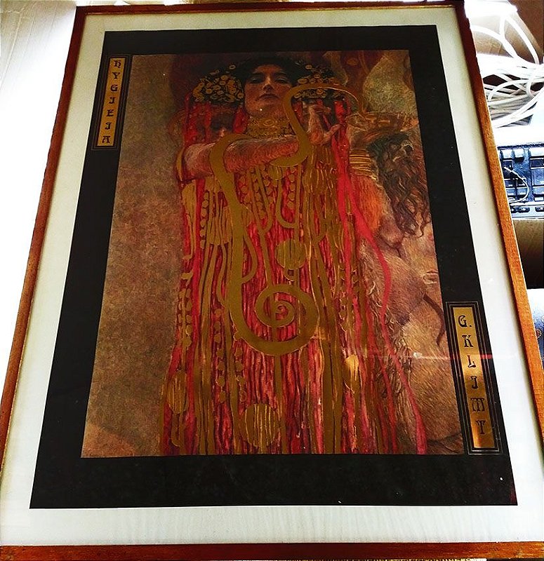 Poster da obra Medicine, de Gustav Klimt  - 80 x 60 cm, Emoldurado