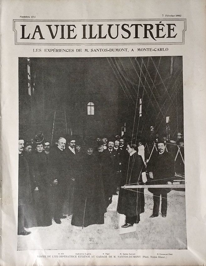 Santos Dumont e Imperatriz Eugénie em Monte Carlo - Jornal Frances La Vie Illustré, Original 1902
