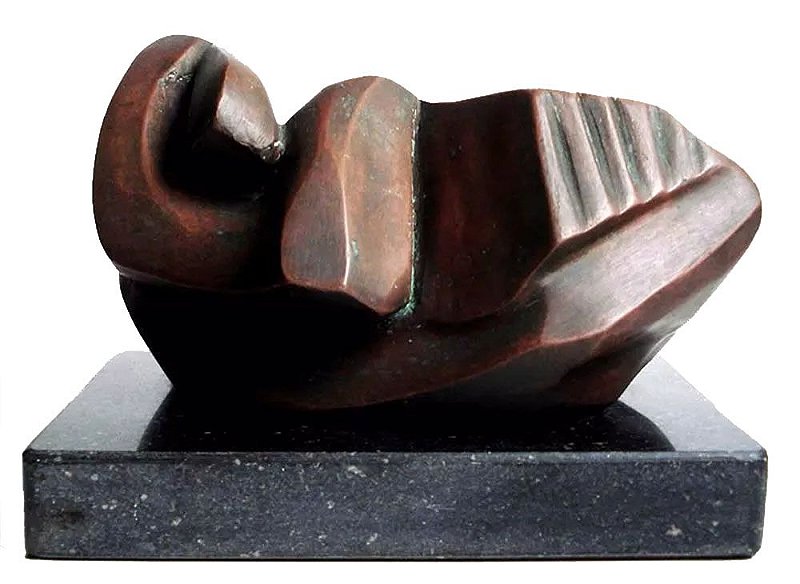 M. Aranha - Escultura em Bronze, Abstrato Feminino, Assinada, sobre Base de Granito
