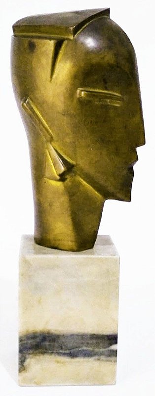 Escultura Deco com Tendência Retro, Bronze Figura Feminina com Base D Mármore