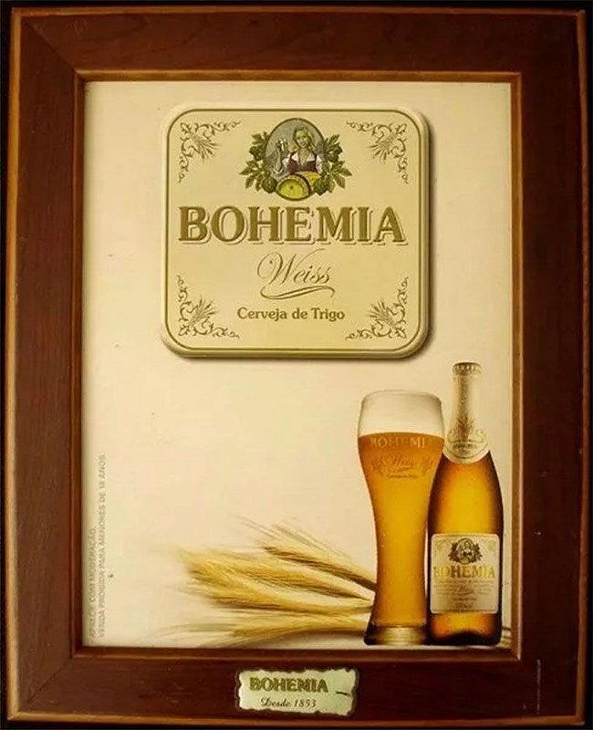 Bohemia - Publicidade, Arte sobre Eucatex, Emoldurada, Cerveja Bohemia