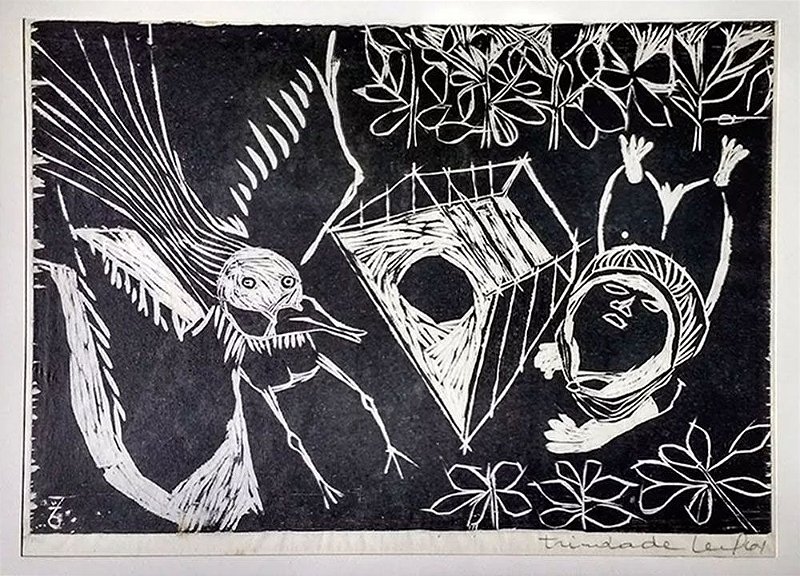 Trindade Leal -  Arte em Gravura Original Datada de 1964