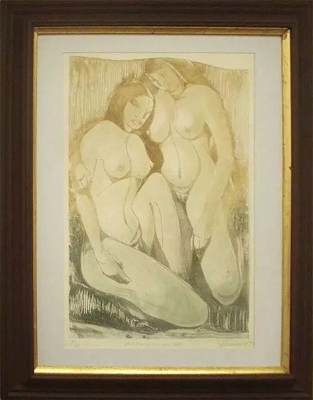 João Rossi - Quadro, Arte em Gravura Original, Assinada, Titulada Ameríndia