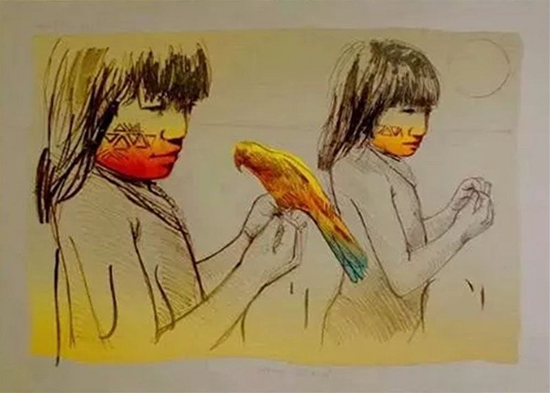 Élon Brasil -  Arte em Gravura Assinada, Meninas do Xingú