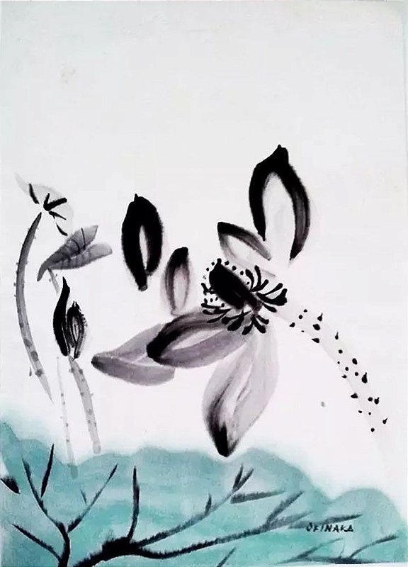 Massao Okinaka - Arte em Desenho Aquarela e Aguada, Assinado