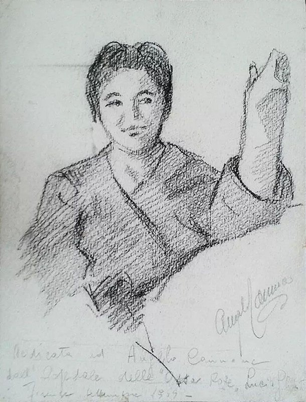 Angelo Canone - Quadro, Arte em Desenho A Lápis Assinado, de 1959