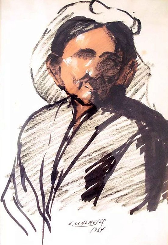 Edgar Oehlmeyer - Quadro, Arte em Pintura Original, Técnica Mista, de 1964