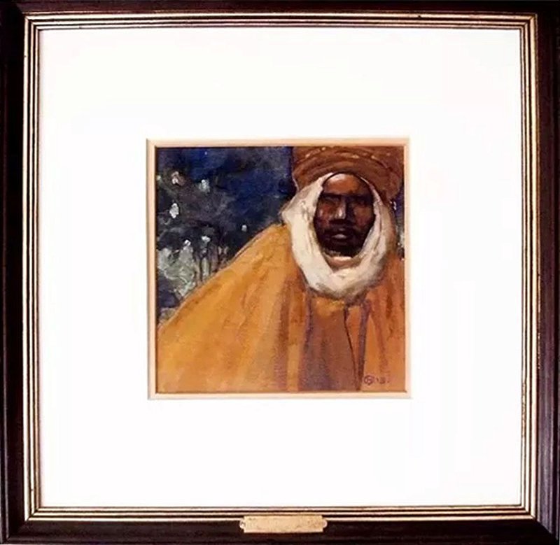 Henri Deluermoz - Quadro, Arte em Pintura Assinado, Original, Técnica Mista sobre Papel, Figurativo Árabe